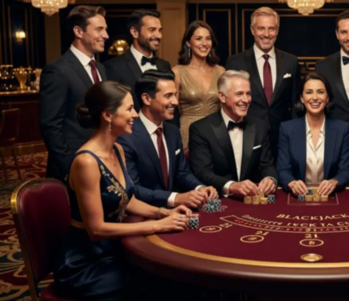 Elegáns blackjack asztal kaszinó hangulatú rendezvényen