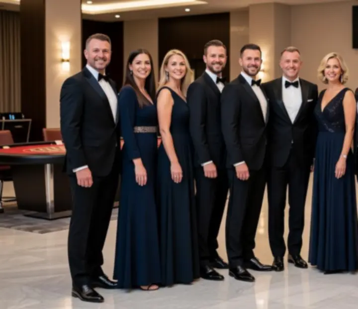 Az IranyTuHu kaszinóest-szervező csapata egy elegáns rendezvényen