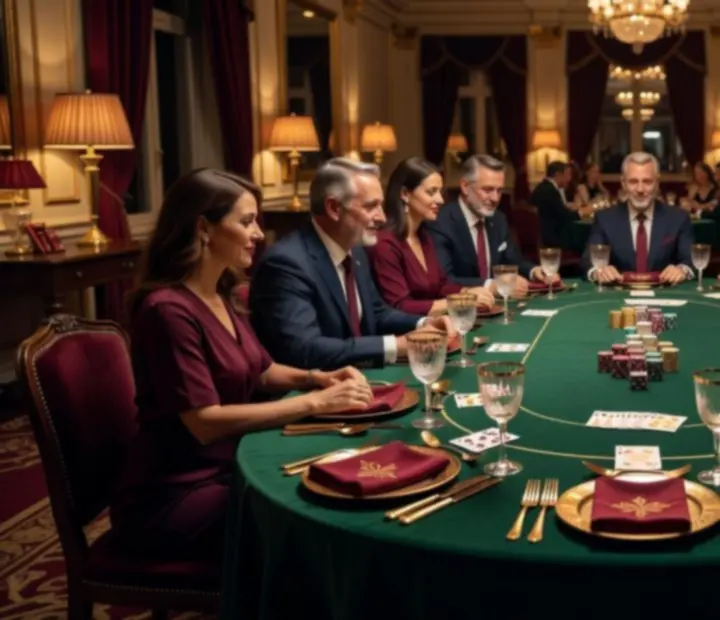 Elegáns póker vacsora asztal