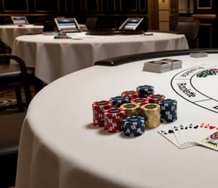 Professzionális kaszinóasztalok, póker, rulett és blackjack